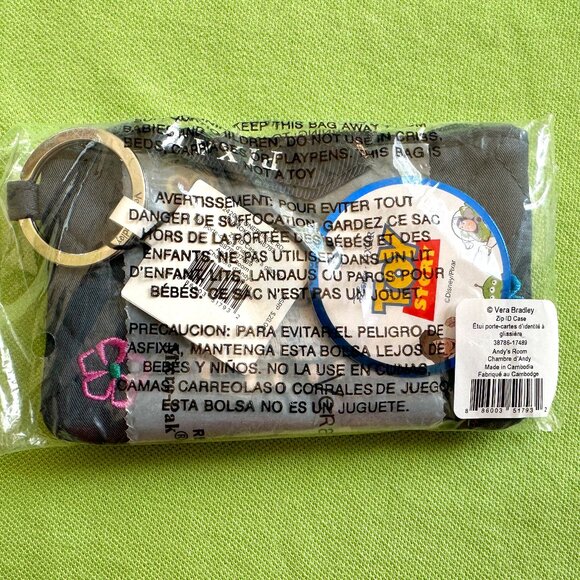 VERA BRADLEY DISNEY PIXAR ZIP ID CASE W/ BO PEEP'S SHEEP:NWT ANDY'S ROOM - Picture 9 of 9